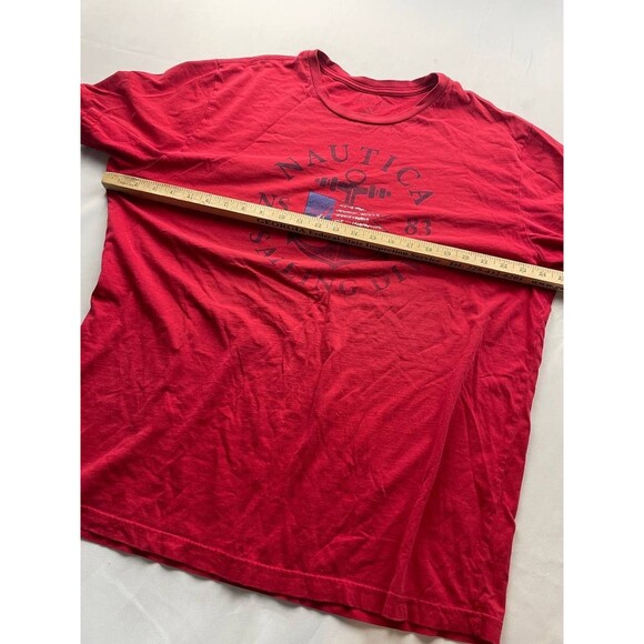 Nautica Sailing Div Shirt Mens Size 2XL Red Short Sleeves Crew Neck Casual - Picture 2 of 5